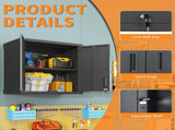 Metal Wall-Mounted Tool Storage Cabinet with 2 Locking Door 1 adjustable Shelf 1 Opened Drawer for 75192914