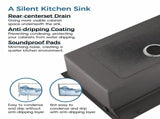 Stainless Steel Kitchen Sink, 18x18 Single Bowl, Undermount HandmadeSink in Black, with US 33514465