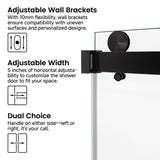 54*76" Frameless Double Sliding Shower Door, Double Shower Door, 3/8 SGCC Tempered Glass, 24195626