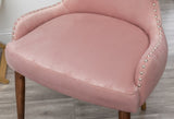 ZNTS Lindale Contemporary Velvet Upholstered Nailhead Trim Accent Chair, Pink T2574P164506