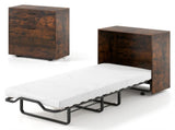 Rustic Brown Mobile Murphy Bed Cabinet 86.5" x 34" x 41.5" with Lockable Wheels, Space Saving 45092662