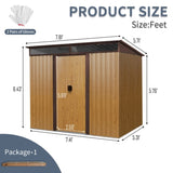 8ft x 6ft Outdoor Metal Storage with Lockable Sliding Doors and Transparent plate for Garden, Lawn W540P185316