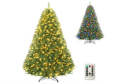 8 FT Pre-Lit Artificial Christmas Tree with 600 Dual Color LED Lights, 1605Branch Tips Hinged PVC 29599303
