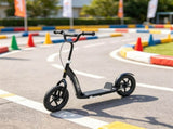 Black Kids Kick Scooter 5-12Y for Park & Neighborhood Riding, Non-slip Deck, Big Wheels with Safe 05504062
