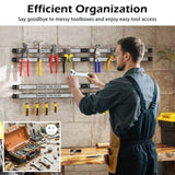 Silver Magnetic Tool Organizer Strips - Carbon Steel Construction, Ideal for Clutter-Free 85942664