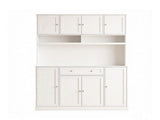 Pantry Cabinet 73" with Charging Station, 55" Wide Kitchen Pantry with Microwave Stand, White 90098810
