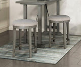 Light Gray Finish Counter Height Stools Set of 2, Foam Cushioned Seat Industrial Design Kitchen B011P238921
