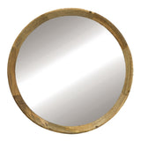 D20x1.5"Transitional Decor Style Mango Wood Wall Mirror Wall Decor with Frame of Solid Mango Wood W2078130544