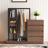 ZNTS Wardrobe with 4 Drawers and 3 Shelves,Espresso N820P196888P