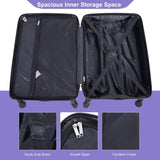 luggage 4-piece ABS lightweight suitcase with rotating wheels, 24 inch and 28 inch with TSA lock, W284P149253