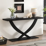 ZNTS Mirod 57'' Modern Rustic Console Table with Cross-Leg Design,Sturdy Construction and Ample Surface N760P214643B