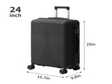 Non-TSA customs lock 5-in-1 PP trolley case, 12in, 16in, 20in, 24in, 28in, PP, black 33696925