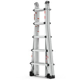 Aluminum Multi-Position Ladder with Wheels, 300 lbs Weight Rating, 22 FT W2529P201199