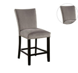 ZNTS Attractive Set of 2pc Counter Height Chairs Dining Room Furniture Gray Flannelette Seat Nailhead B011P246278