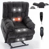 ZNTS Dual Motor Heat Massage Infinite Position Up to 350 LBS Electric Power Lift Recliners with W1803P206487