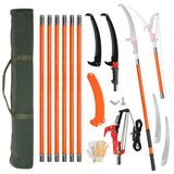 26ft Manual Pole Saw, Lightweight Tree Trimmers Long Handle Pruner Set, Sharp Steel Blade and 89490209