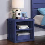 Blue Nightstand with Open Shelf B062P185672