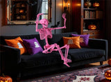 5.5 FT Pink Halloween Skeleton Decor - No Assembly Needed, Integrated Hanging Rope, Playful-Spooky 65148818