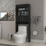 ZNTS Morley 2-Shelf Over The Toilet Cabinet Black Wengue B06280755