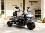Three-Wheel Electric Motorcycle Battery-Powered with Headlight Music Forward And Reverse Grey Kids 81854975