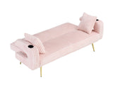 The straight-row white corduroy sofa with throw pillows, featuring a minimalist style, is suitable W1658P251982