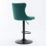 Swivel Velvet Barstools Adjusatble Seat Height from 25-33 Inch,17.7inch base, Modern Upholstered Bar W1143P151486