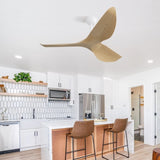 52 Inch Indoor Ceiling Fan No Light With 6 Speed Remote Control 3 ABS Blade Reversible DC Motor For W934P200069