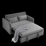 55" Modern Convertible Sofa Bed with 2 Detachable Arm Pockets, Velvet Loveseat Sofa with Pull Out W119363990