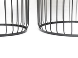 2-Pack Solar Powered Nesting Side Table Set, Modern Round End Tables with Solar LED Lights, Metal 52310929