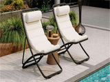 TREXM 2-Pieces Outdoor Folding Chair, Rattan-Wrapped Patio Chair with Adjustable Backrest, Thick N715P428435D