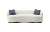 Mid Century Modern Curved Sofa, 3 Seat Cloud couch Boucle sofa Fabric Couch for Living Room, W87642013