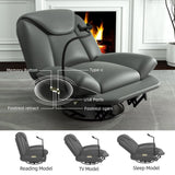 Oversized Power Recliner Chair,270&degSwivel Glider Recliner for Nursery, Electric Recliner Sofa 73863607