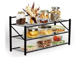 27" Wide Foldable Metal Shelf / Shoe Rack, Powder Coated Black Paint & 3 Tiers 91832408