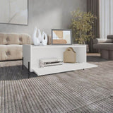 Shan 15"High Minimalistic Coffe Table with Pull Down Cabinet and Open Shelf White B200P253722