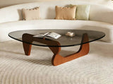 Modern Glass Coffee Table, 35.8" x 25.6" x 15.7" Mid Century Modern Coffee Table, Sleek Coffee W3101P493240