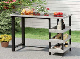 Courtyard Table with Tempered Glass Top Outdoor Bar Table 43.5" x 22" x 41" 77973843
