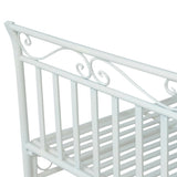 White Garden Bench,Outdoor Patio Bench with Armrests 47237753