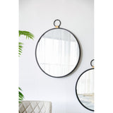24" x 27" Wall Mirror with Black Frame, Contemporary Minimalist Accent Mirror for Living Room, W2078124367