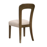 Dining Chairs Set of 2, Upholstered Kitchen Side Chairs with Beige Fabric Seating Light Brown Solid N779P236958A