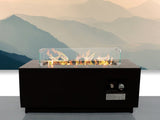 16 H x 42 W Steel Outdoor Fire Pit Table with Lid B120142336