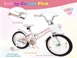 18 Inch Kids Bike for 4-8 Years Old Girls, Dual Brake Kids Bicycle with Training Wheels & Kickstand, 55576126