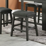 ZNTS Linen-Fabric Padded Counter Stool, Dark Grey SR011790