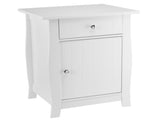 Single Door Bedside Cabinet with A Drawer White 92297256
