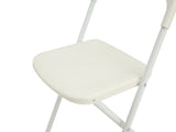 4-Pack White Stainless Steel Folding Chairs - Heavy-Duty 800lb Capacity, Stackable & Waterproof W2071P368564