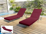 Chaise Lounge Cushion, 3.9" Thick Outdoor Lounge Chair Cushions with Ties for Patio, 21" x 72",Red 09441235
