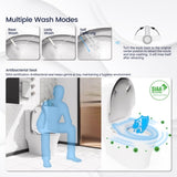 ZNTS Smart Bidet Toilet Seat Adjustable Heated Seat with Water Temperature and Pressure Adjustment 07727258