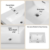 24" Freestanding Bathroom Vanity with Sink, Bathroom Storage Vanity Cabinet with Stone Resin W1573P211190