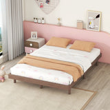 Modern Design Full Floating Platform Bed Frame for Walnut Color W697123293