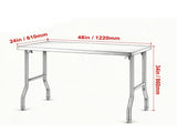 300 lbs Load Capacity Folding Commercial Prep Table, 48 x 24 Inch Stainless Steel Workstation, 95577285