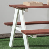 Wooden outdoor children's picnic table - Brown 90630593